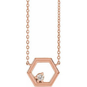 14K Natural Diamond Honeycomb 18" Necklace with .06 CT Diamonds