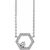 Platinum .06 CT Natural Diamond Honeycomb 16" Necklace