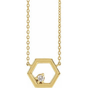 14K Natural Diamond Honeycomb 18" Necklace with .06 CT Diamonds