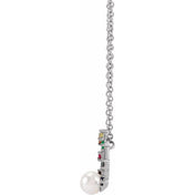 Sterling Silver Akoya Cultured Pearl Hold You Forever? Rainbow Baby 18" Necklace