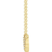 14K .03 CTW Natural Diamond Circle Necklace 18"