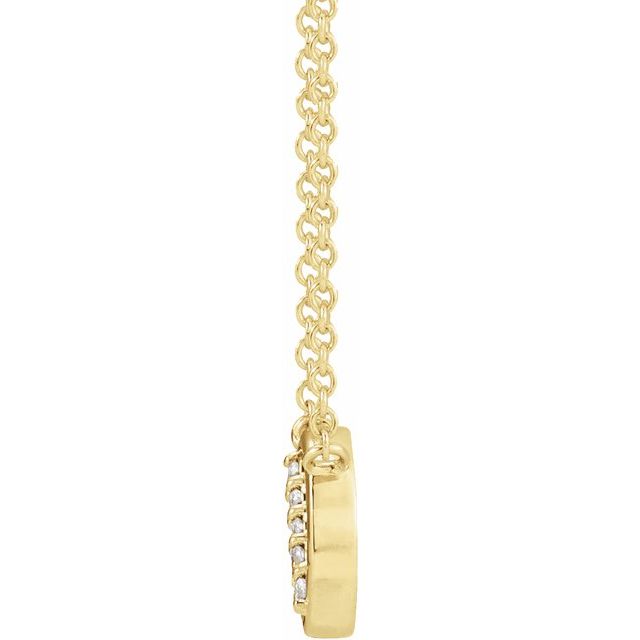 14K .03 CTW Natural Diamond Circle Necklace 18"