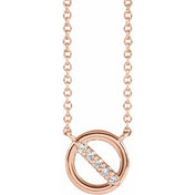 14K .03 CTW Natural Diamond Circle Necklace 18"