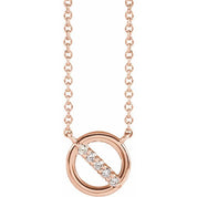 14K .03 CTW Natural Diamond Circle Necklace 18"