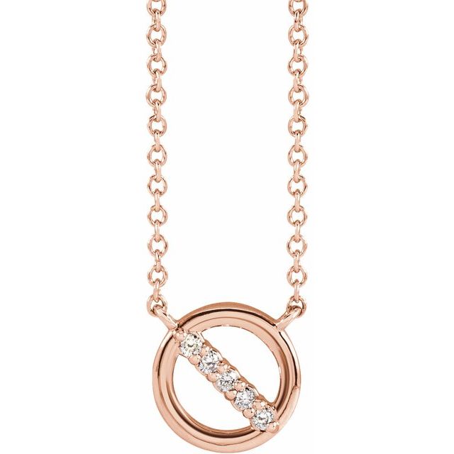 14K .03 CTW Natural Diamond Circle Necklace 18"