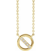 14K .03 CTW Natural Diamond Circle Necklace 16"