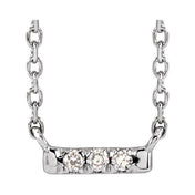 14K .03 CTW Natural Diamond French-Set Bar 18" Necklace