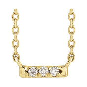 14K .03 CTW Natural Diamond French-Set Bar 18" Necklace
