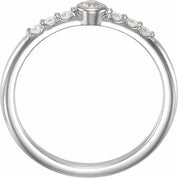 Platinum Natural Blue Sheen Moonstone & 1/6 CTW Natural Diamond Stackable Ring