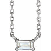 14K 1/8 CT Natural Diamond Solitaire 18" Necklace