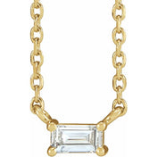 14K 1/8 CT Natural Diamond Solitaire 18" Necklace