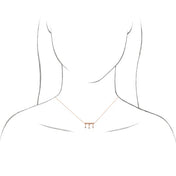 14K 1/5 CTW Natural Diamond Fringe Bar 18" Necklace