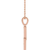14K .08 CTW Natural Diamond Lightning Bolt Necklace 16-18" Adjustable Chain