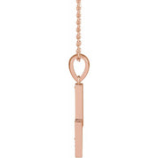 14K .08 CTW Natural Diamond Lightning Bolt Necklace 16-18" Adjustable Chain
