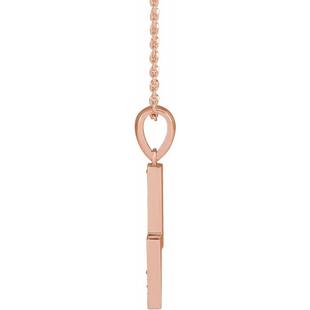 14K .08 CTW Natural Diamond Lightning Bolt Necklace 16-18" Adjustable Chain