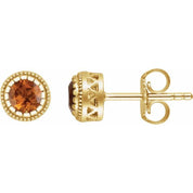 14K Yellow Natural Citrine Stud Earrings
