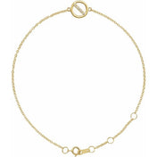 14K Yellow .03 CTW Natural Diamond Circle 6 1/2-7 1/2" Bracelet
