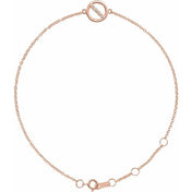 14K Rose .03 CTW Natural Diamond Circle 6 1/2-7 1/2" Bracelet