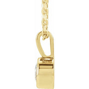 14K Yellow 1/2 CT Lab-Grown Diamond Bezel-Set Solitaire 16-18" Necklace