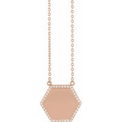 14K 1/10 CTW Natural Diamond Hexagon 16" Necklace