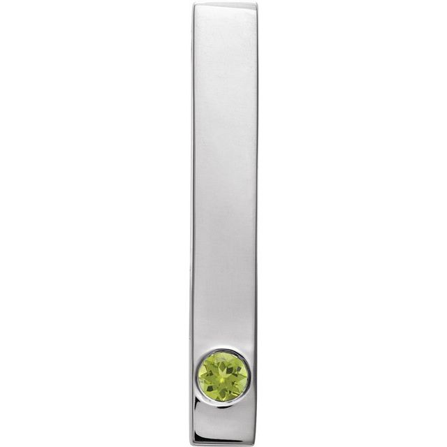 Custom Engravable Vertical Bar Pendant with Gemstones