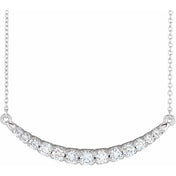 14K Lab-Grown Diamond Two-Stone, French-Set Bar, and Bar Necklace in 16-18" Length
