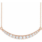 14K Lab-Grown Diamond Two-Stone, French-Set Bar, and Bar Necklace in 16-18" Length