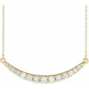 14K Lab-Grown Diamond Two-Stone, French-Set Bar, and Bar Necklace in 16-18" Length