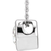 14K Lab-Grown Diamond Solitaire Necklace with 16-18" Chain in Multiple Carat Weights