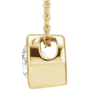 14K Lab-Grown Diamond Solitaire Necklace with 16-18" Chain in Multiple Carat Weights