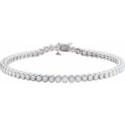 14K White 3 1/6 CTW Natural Diamond Line 7 1/4" Bracelet