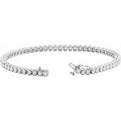 14K White 6 CTW Natural Diamond Line 7 1/4" Bracelet