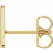 14K Yellow Single Initial A Earring