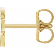 14K Yellow Single Initial C Earring