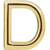 14K Yellow Single Initial D Earring