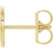 14K Yellow Single Initial D Earring