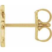 14K Yellow Single Initial E Earring
