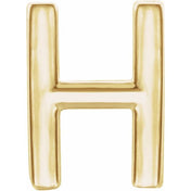 14K Yellow Single Initial H Earring