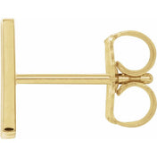 14K Yellow Single Initial N Earring