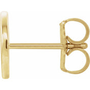14K Yellow Single Initial O Earring
