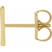 14K Yellow Single Initial V Earring