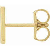 14K Yellow Single Initial W Earring