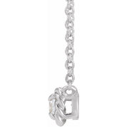 Platinum 5 mm Natural White Sapphire Claw-Prong Rope 18" Necklace