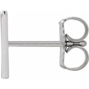 14K White Single Initial V Earring