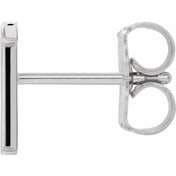 Sterling Silver Single Initial T Earring