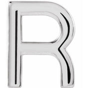 Sterling Silver Single Initial R Earring