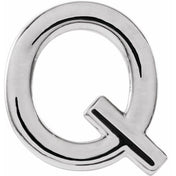 Sterling Silver Single Initial Q Earring