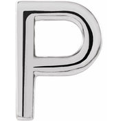 Sterling Silver Single Initial P Earring