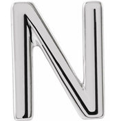 Sterling Silver Single Initial N Earring