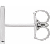 Sterling Silver Single Initial N Earring